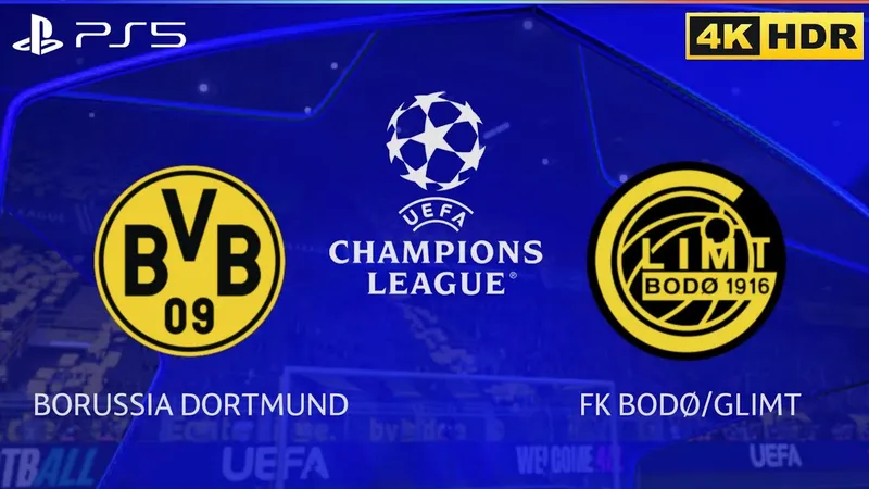 Cầu thủ Dortmund tung cú sút mạnh vào khung thành đội Bodo/Glimt
