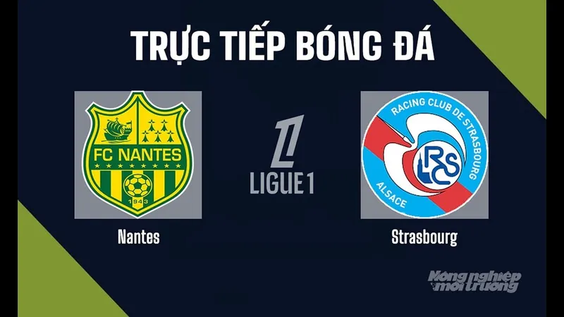 Cầu thủ Nantes và Strasbourg đua tranh quả bóng trên sân cỏ Cầu thủ Nantes và Strasbourg đua tranh quả bóng trên sân cỏ